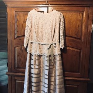 2 piece beige dress.